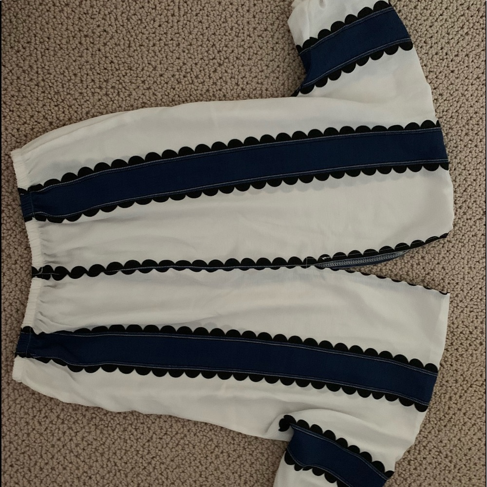 White and Blue Blouse